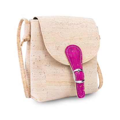 Cork Phone Crossbody Bag | Lightweight Mini Shoulder Bag — Natural Cork Inside & Out BAGP-364