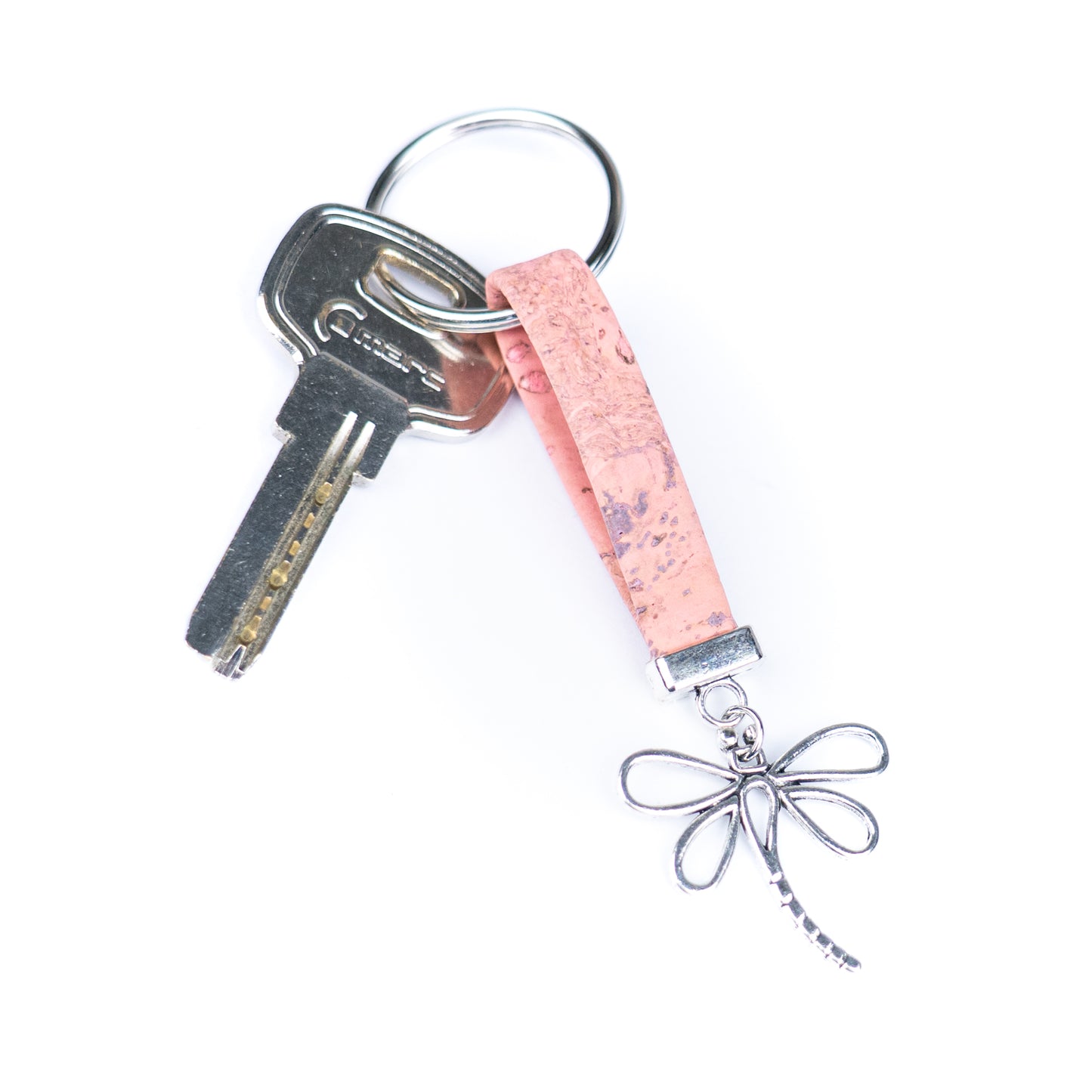 Handmade Cork Keychains with dragonfly，cork keychain  I-117-MIX-10