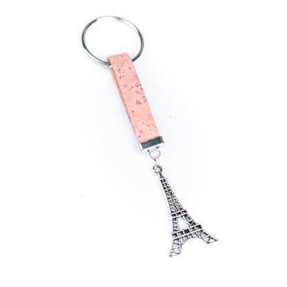 Cork Keychains with Eiffel Tower Pendant  I-056-MIX-10