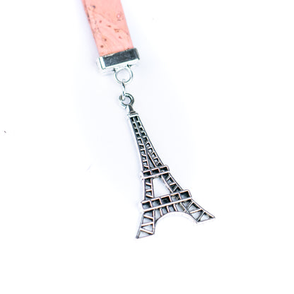 Cork Keychains with Eiffel Tower Pendant  I-056-MIX-10