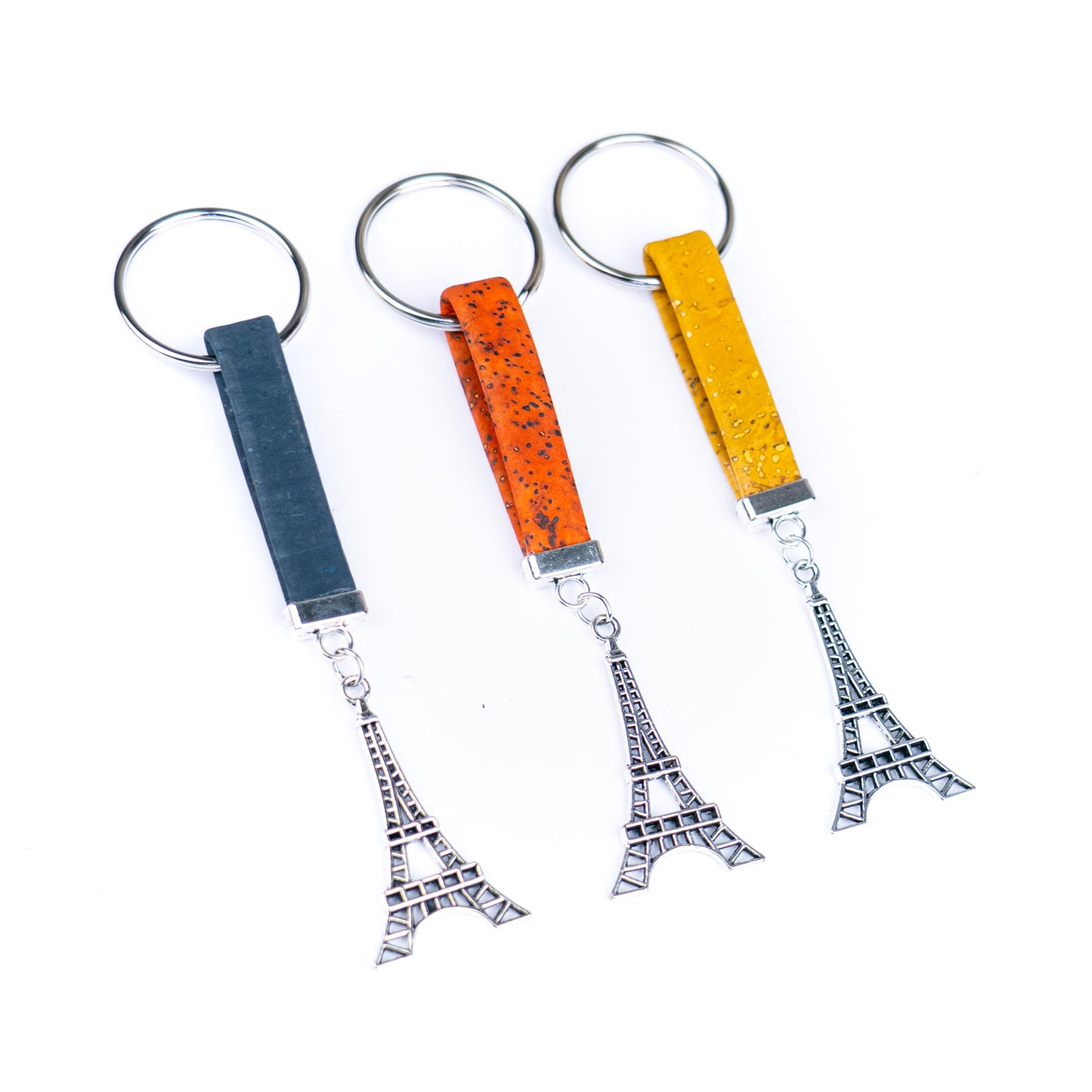 Cork Keychains with Eiffel Tower Pendant  I-056-MIX-10