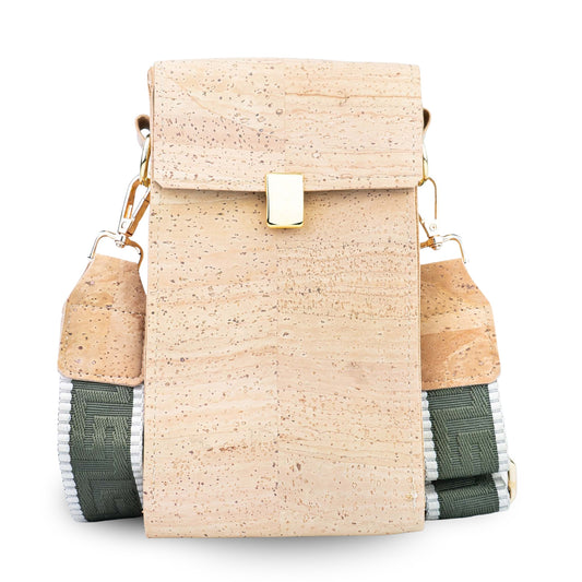 Natural Cork Phone Crossbody Bag with Wide Adjustable Strap BAGP-391