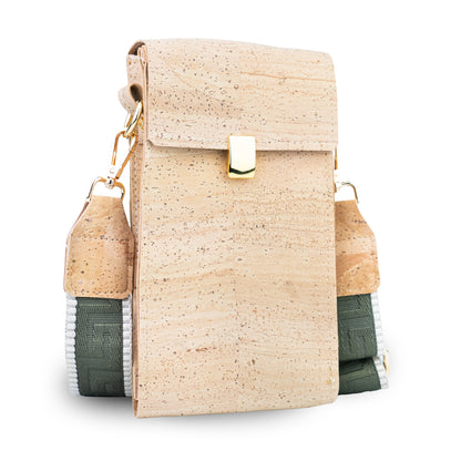 Natural Cork Phone Crossbody Bag with Wide Adjustable Strap BAGP-391