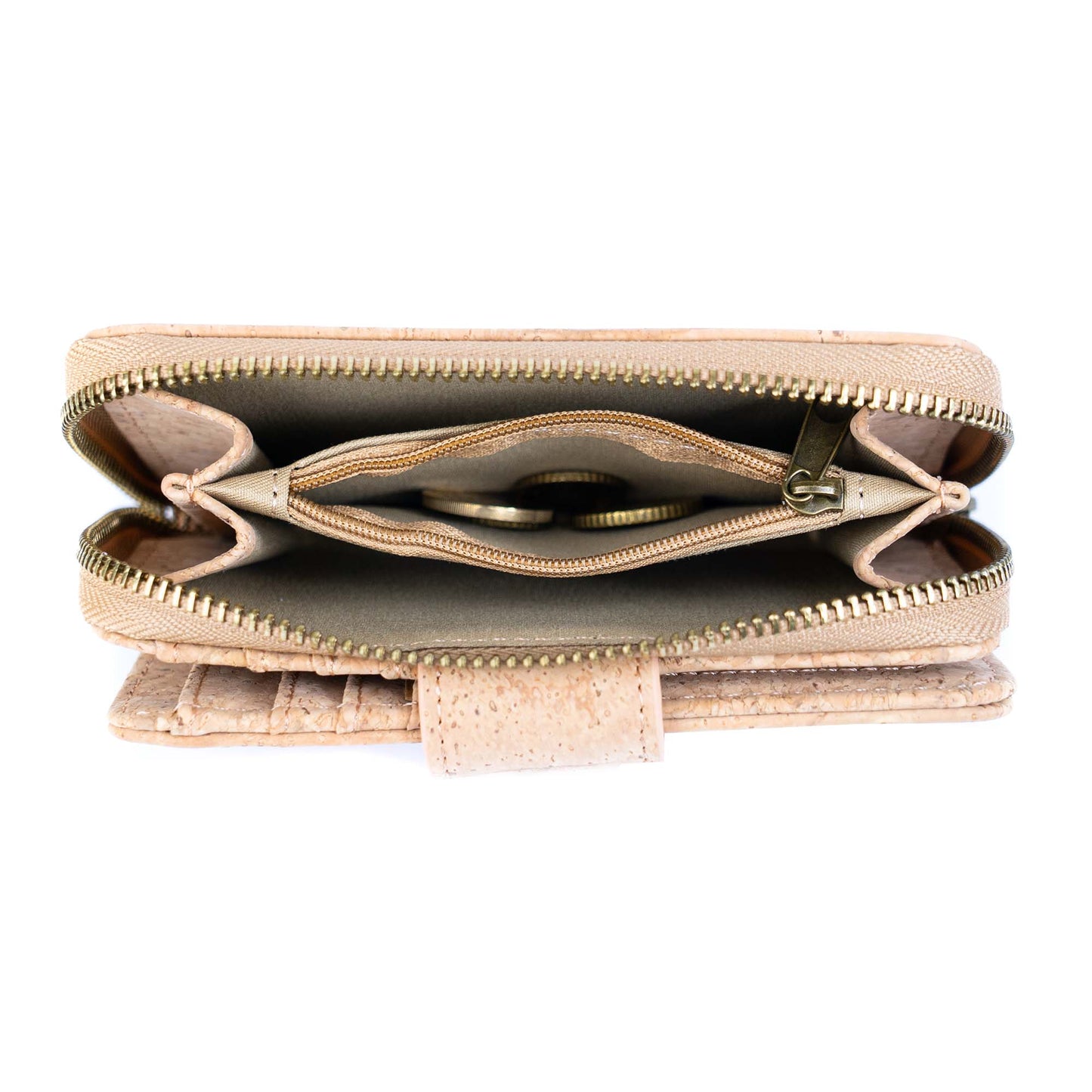 Natural Cork Zip-Around Wallet for Women BAG-2202