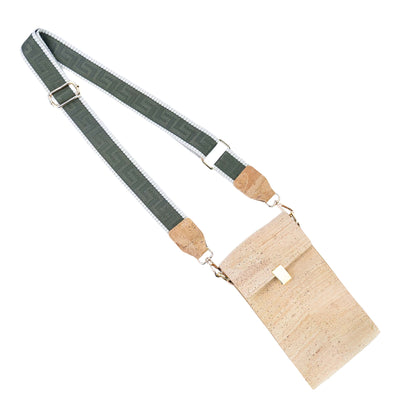 Natural Cork Phone Crossbody Bag with Wide Adjustable Strap BAGP-391