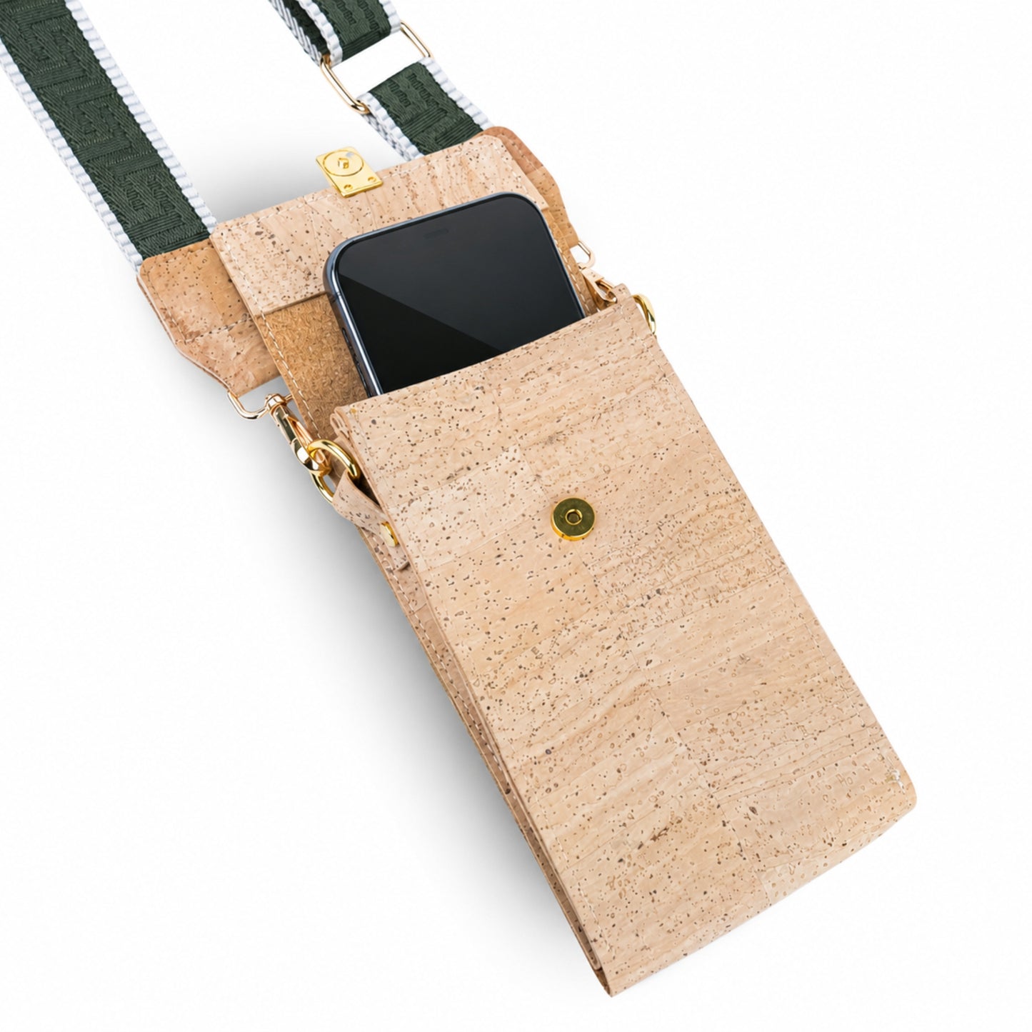 Natural Cork Phone Crossbody Bag with Wide Adjustable Strap BAGP-391