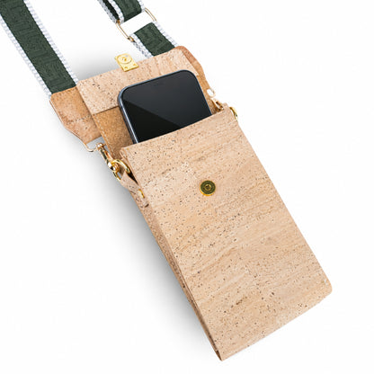 Natural Cork Phone Crossbody Bag with Wide Adjustable Strap BAGP-391
