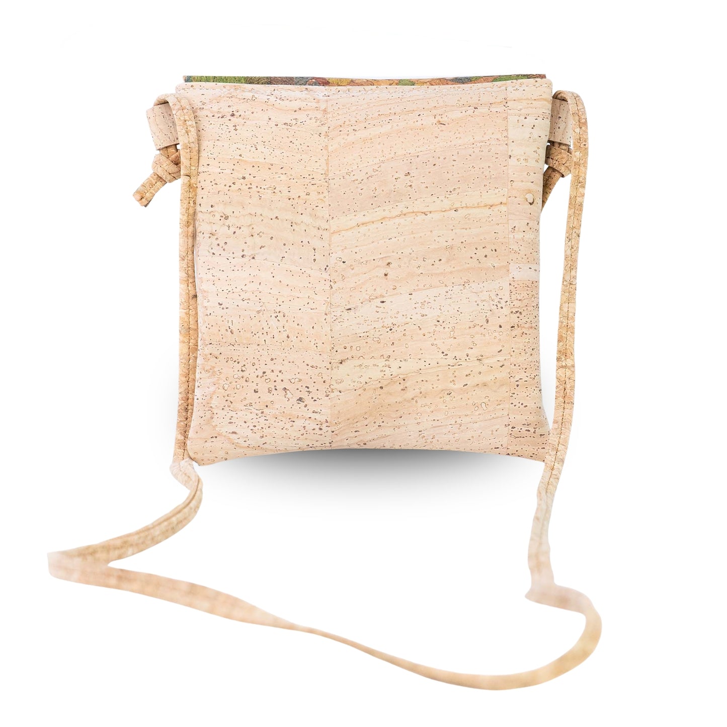 Printed Cork Crossbody Bag with Flap and Zip Closure BAGP-392