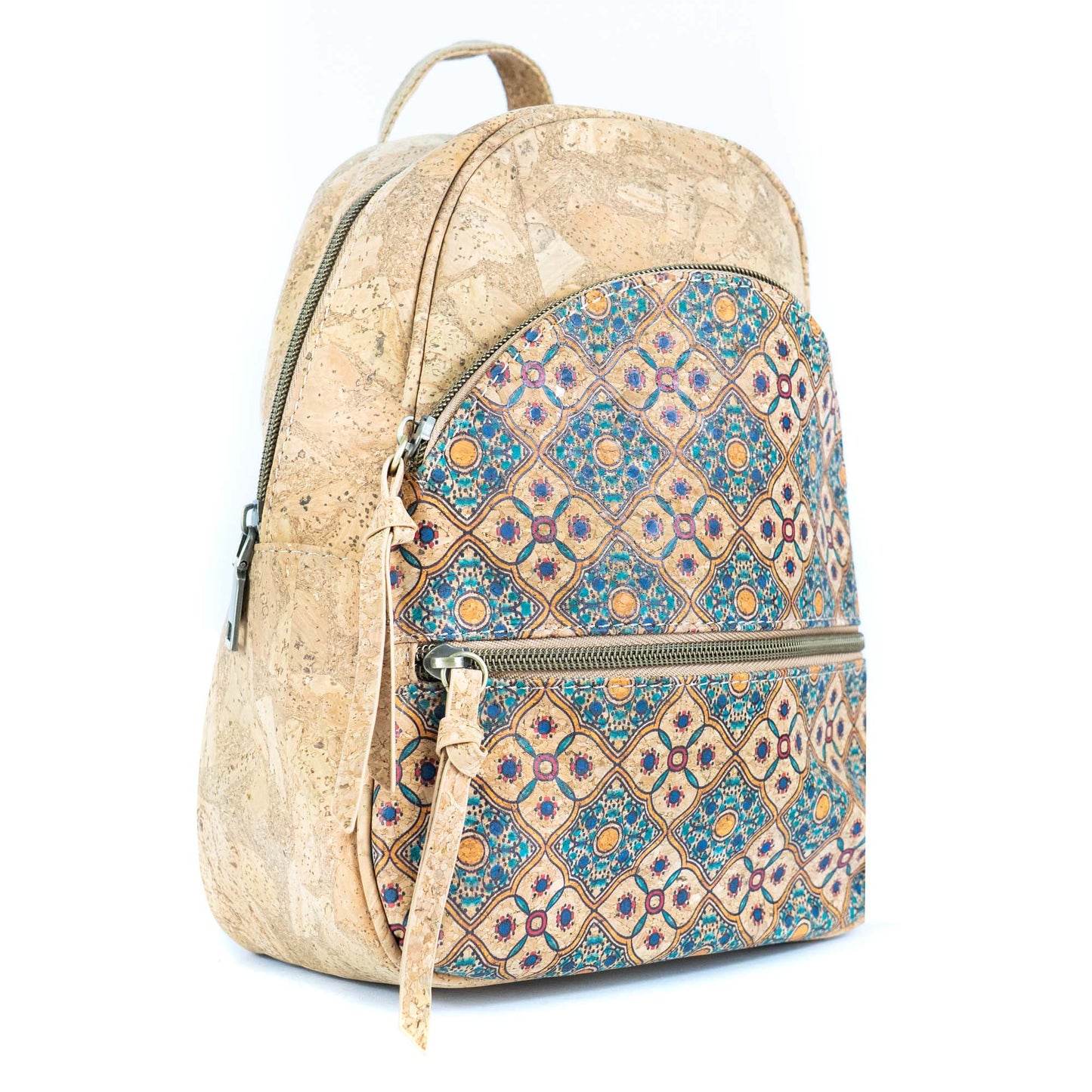 Cork Backpack – Flower and Tiles Pattern BAGD-610
