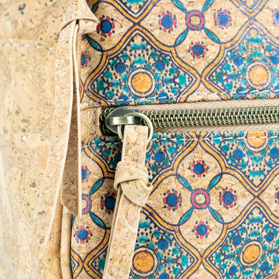 Cork Backpack – Flower and Tiles Pattern BAGD-610