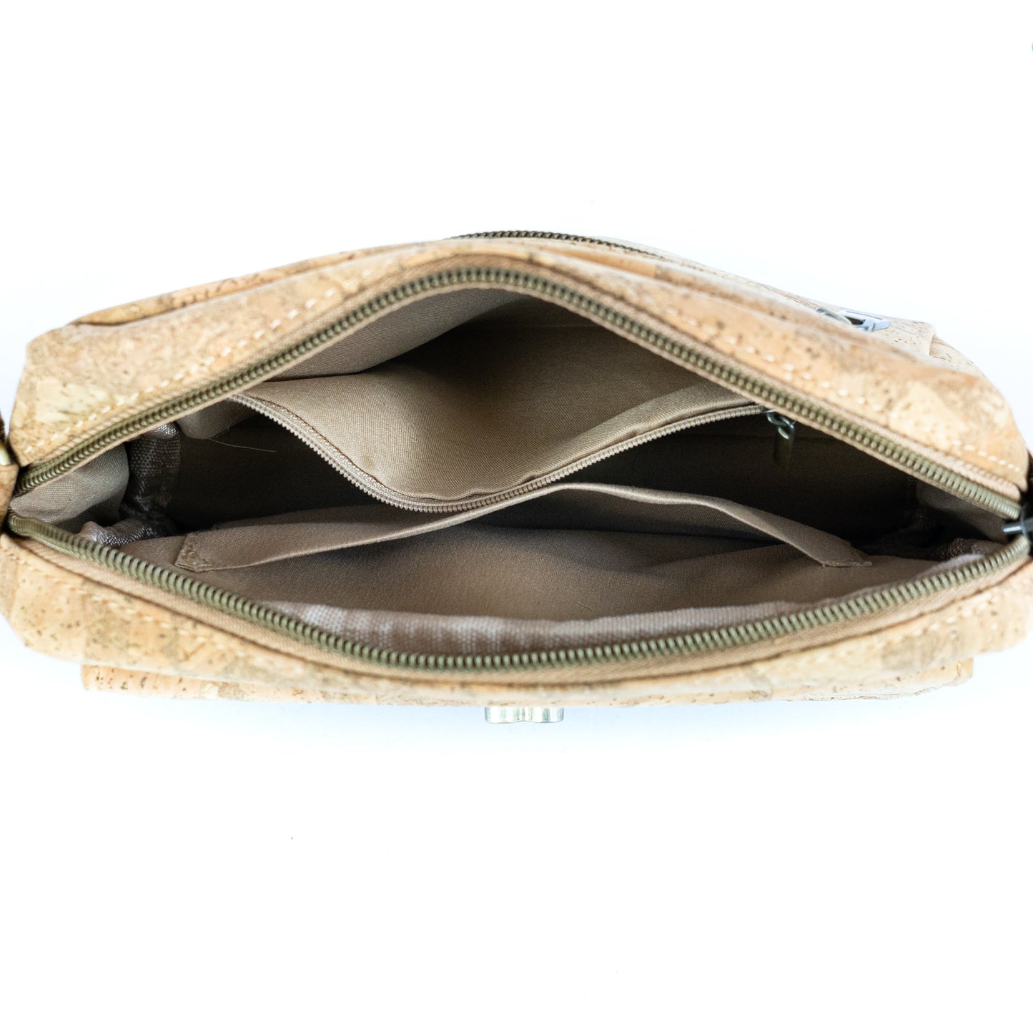 Cork Crossbody Bag Flap, Twist Lock & Dual Compartment BAGD-632