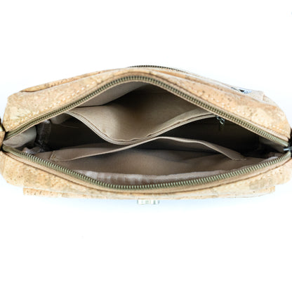 Cork Crossbody Bag Flap, Twist Lock & Dual Compartment BAGD-632