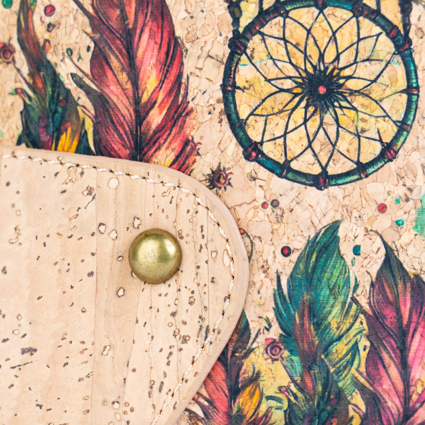 Multi-Pocket Cork Crossbody Bag with Adjustable Shoulder Strap BAG-2394