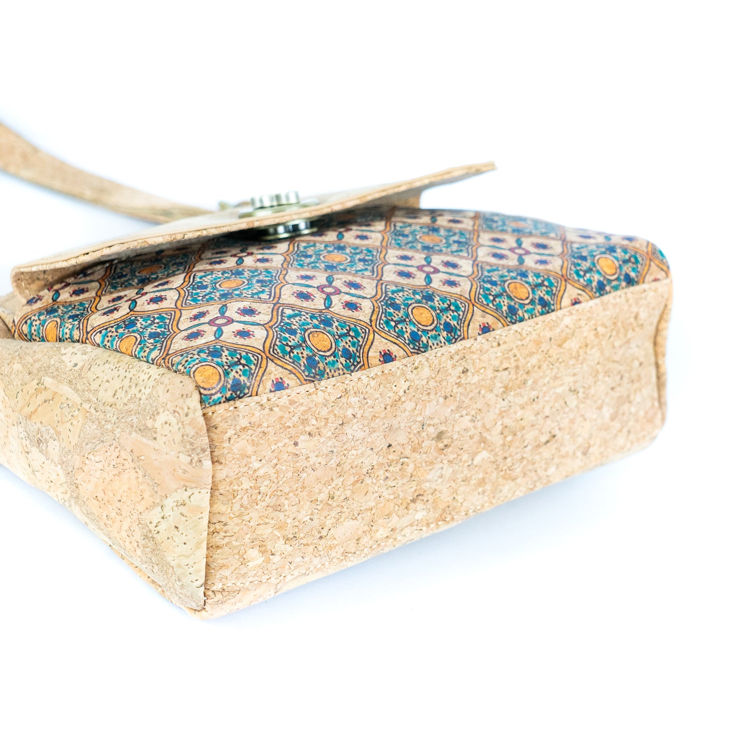 Cork Crossbody Bag Flap, Twist Lock & Dual Compartment BAGD-632
