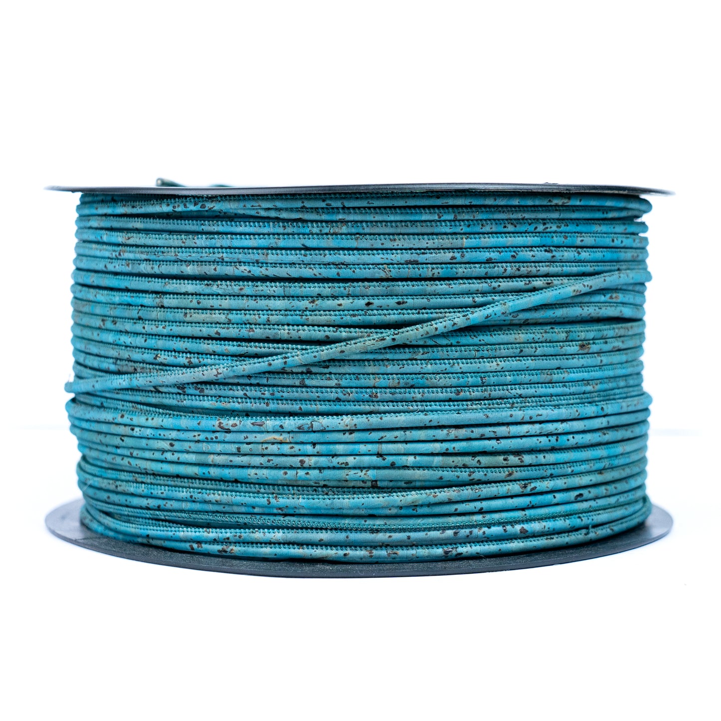 Turquoise 3mm round cork cord COR-651(10 meters)