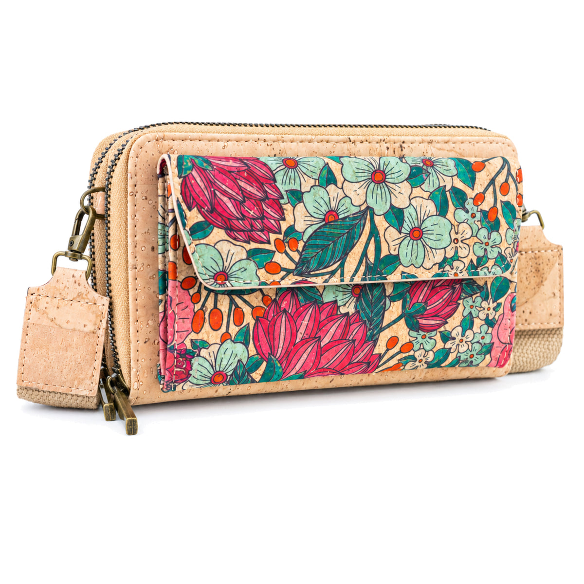Cork Flora Crossbody Wallet Bag — BAG-2408