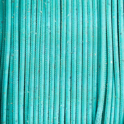 Baby Blue 3mm round cork cord COR-650(10 meters)
