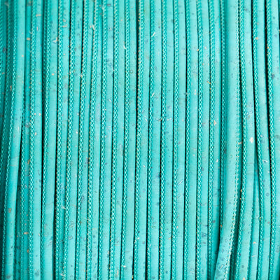Baby Blue 3mm round cork cord COR-650(10 meters)