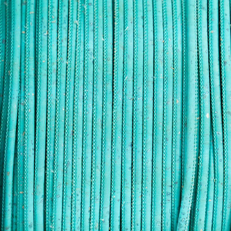 Baby Blue 3mm round cork cord COR-650(10 meters)