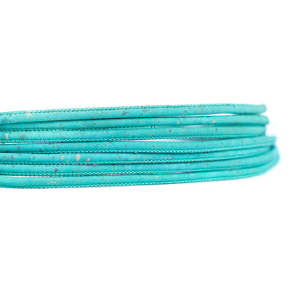 Baby Blue 3mm round cork cord COR-650(10 meters)
