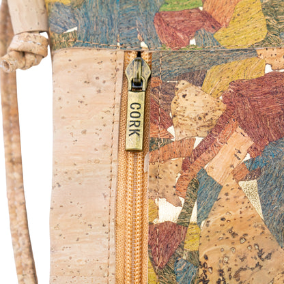 Slim Cork Crossbody Bag with Three Zipped Compartments BAGP-394