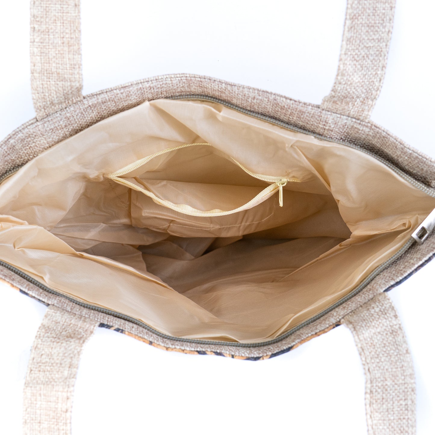 Printed Cork Tote Bag with Fabric Handles BAG-2382