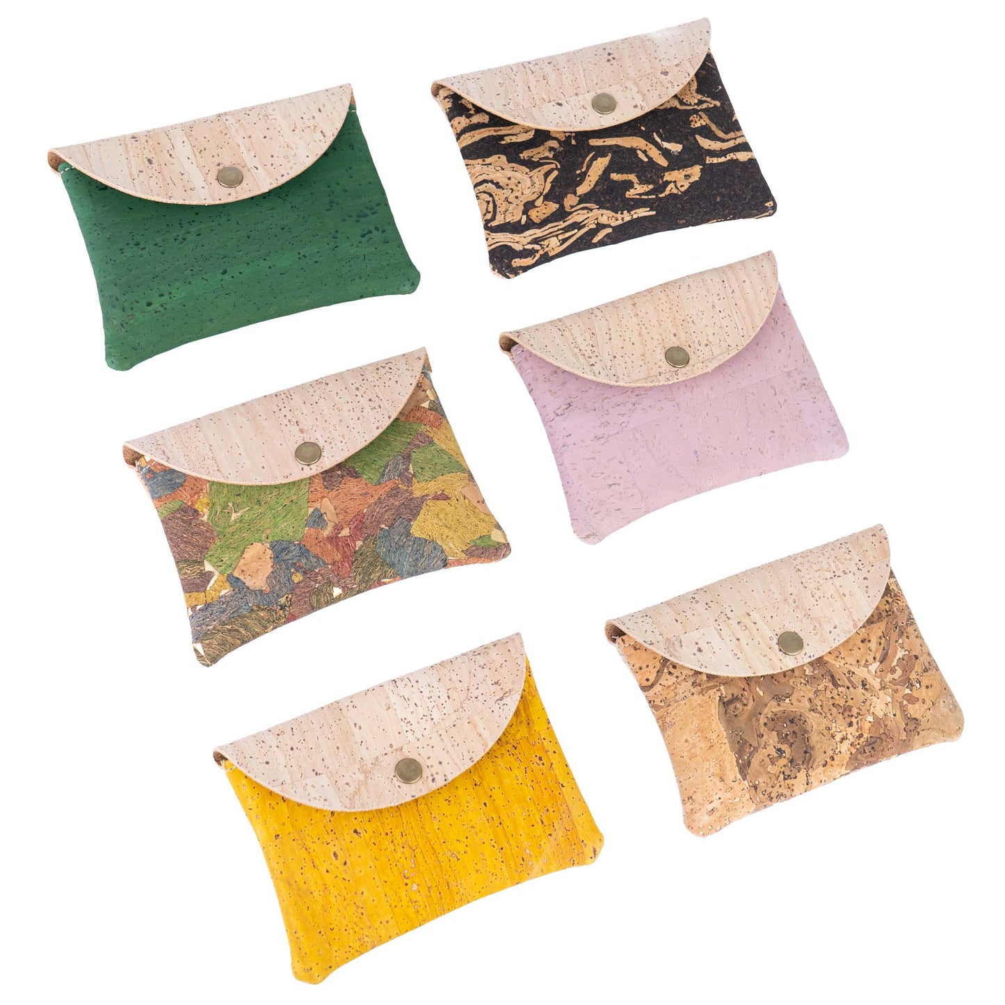 Cork Coin Purse | Set of 5 — Natural Cork Mini Wallet BAGP-306