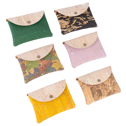 Cork Coin Purse | Set of 5 — Natural Cork Mini Wallet BAGP-306