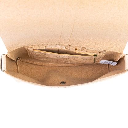 Cork Crossbody Bag with Interchangeable Strap | Natural Cork Shoulder Bag BAGP-366