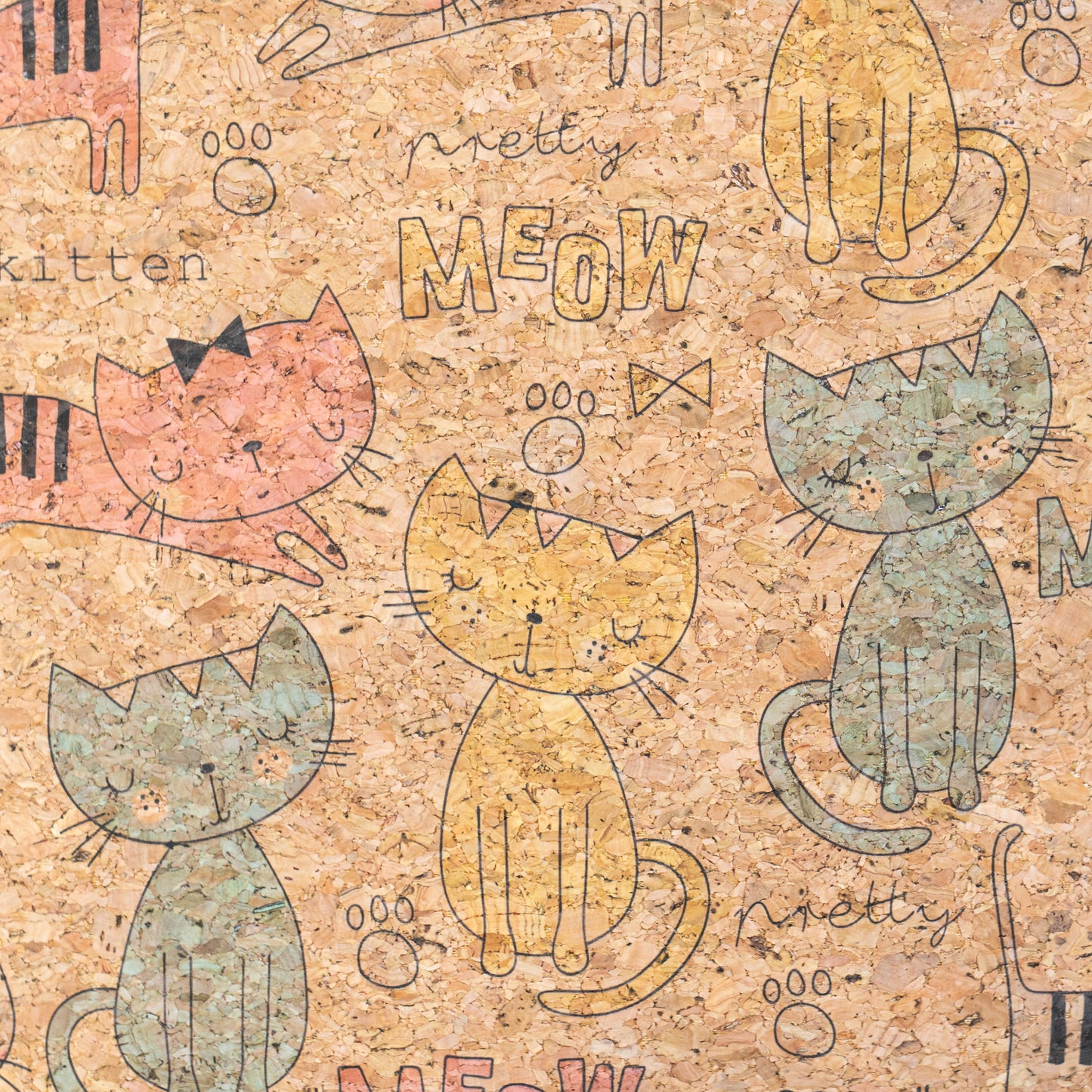 Printed Cork Tote Bag with Fabric Handles BAG-2382