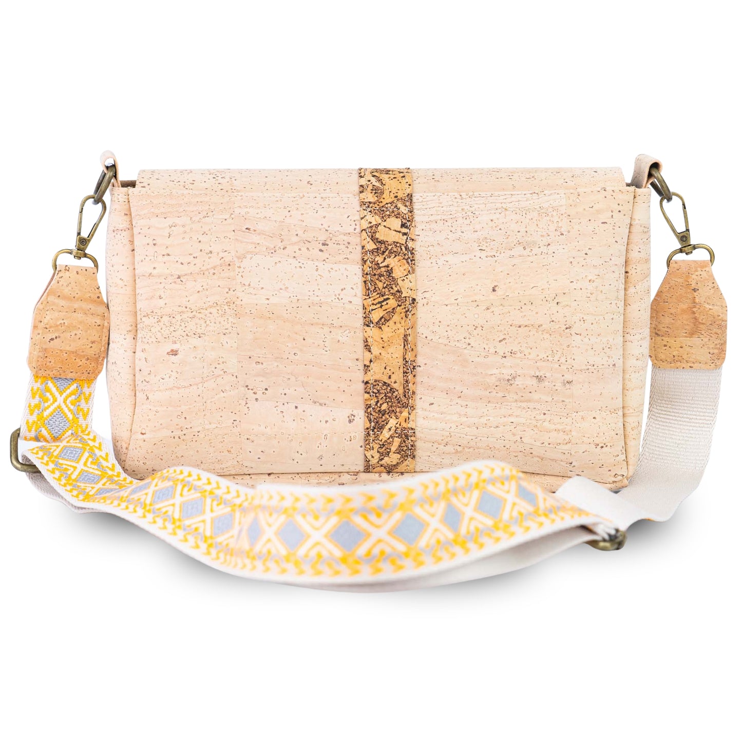Cork Crossbody Bag with Interchangeable Strap | Natural Cork Shoulder Bag BAGP-366