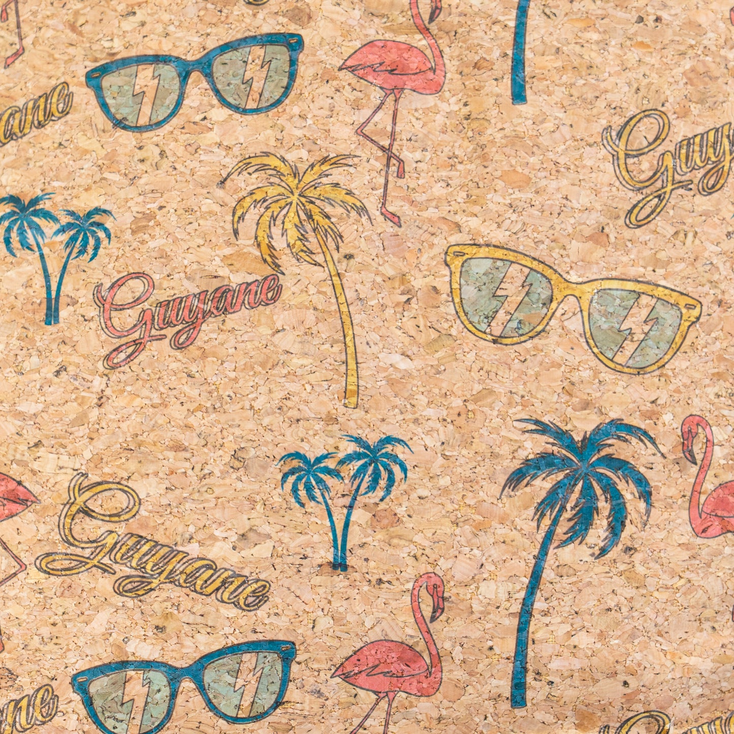 Printed Cork Tote Bag with Fabric Handles BAG-2382