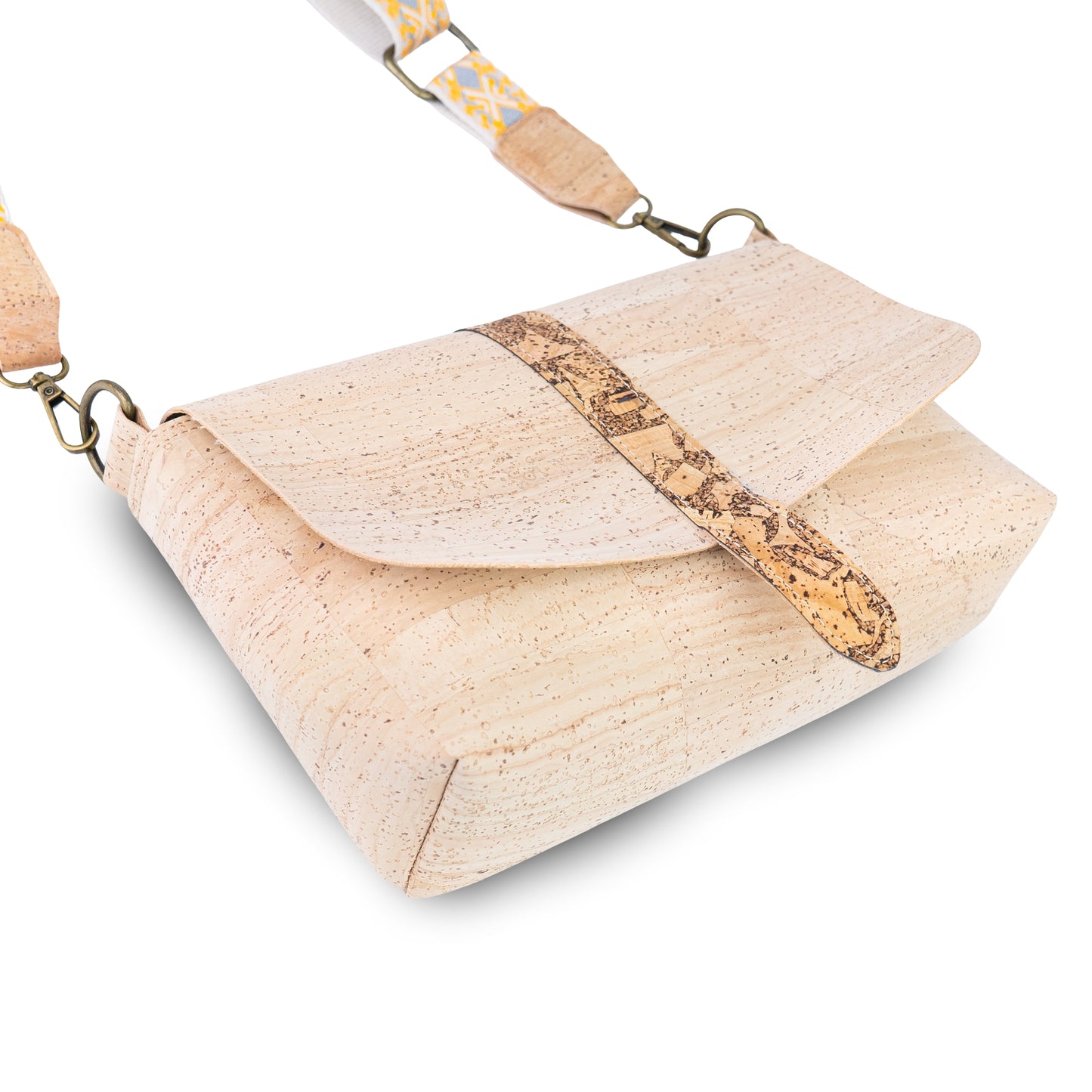 Cork Crossbody Bag with Interchangeable Strap | Natural Cork Shoulder Bag BAGP-366