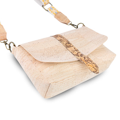 Cork Crossbody Bag with Interchangeable Strap | Natural Cork Shoulder Bag BAGP-366
