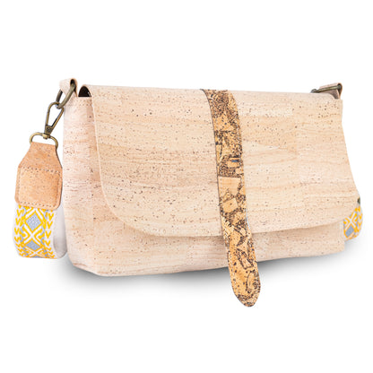 Cork Crossbody Bag with Interchangeable Strap | Natural Cork Shoulder Bag BAGP-366