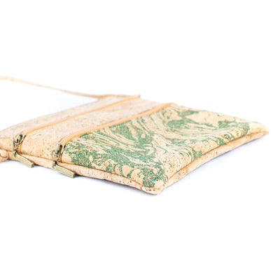 Eco-Friendly Cork Crossbody Bag with Triple Zippers BAGP-321