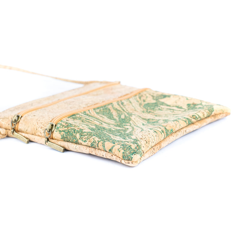 Eco-Friendly Cork Crossbody Bag with Triple Zippers BAGP-321