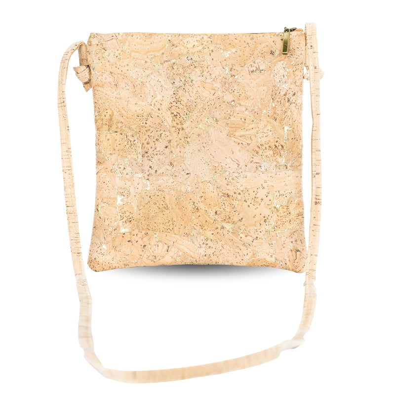 Eco-Friendly Cork Crossbody Bag with Triple Zippers BAGP-321