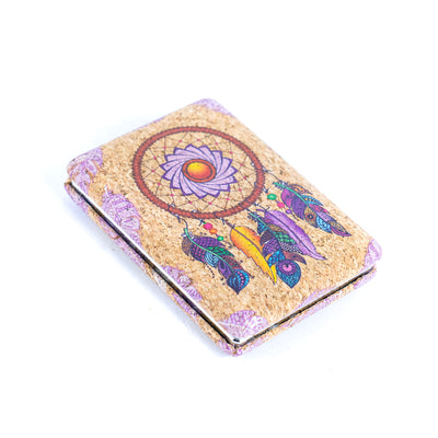 Rectangular Cork Compact Mirror - Dreamcatcher Design (12-Pack) L-1152-MIX-12
