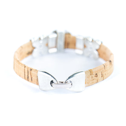 10MM flat cork wire combined with alloy hardware three colors of turquoise handmade ladies bracelet  BR-479-MIX-6