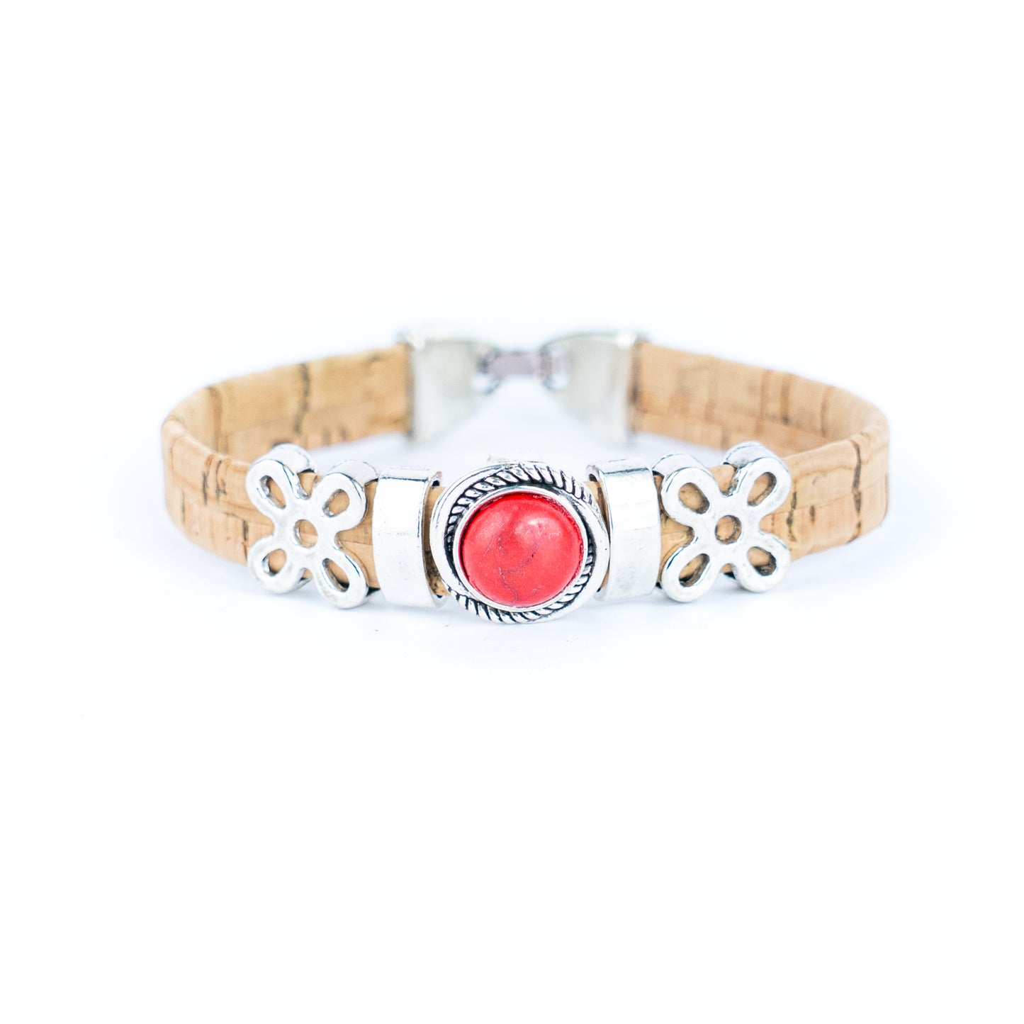 10MM flat cork wire combined with alloy hardware three colors of turquoise handmade ladies bracelet  BR-479-MIX-6