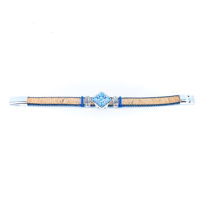 Portuguese Tile Cork Bracelet – Unisex Magnetic Clasp  DBR-064-MIX-5