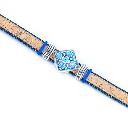 Portuguese Tile Cork Bracelet – Unisex Magnetic Clasp  DBR-064-MIX-5