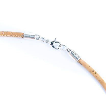 3mm natural color round cork wire handmade necklace NE-1045-MIX-5