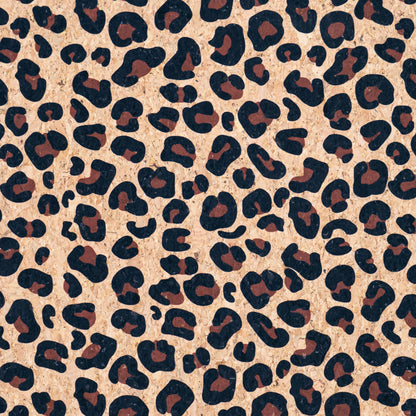 Leopard Print Cork Fabric | Natural Cork with Animal Pattern COF-688