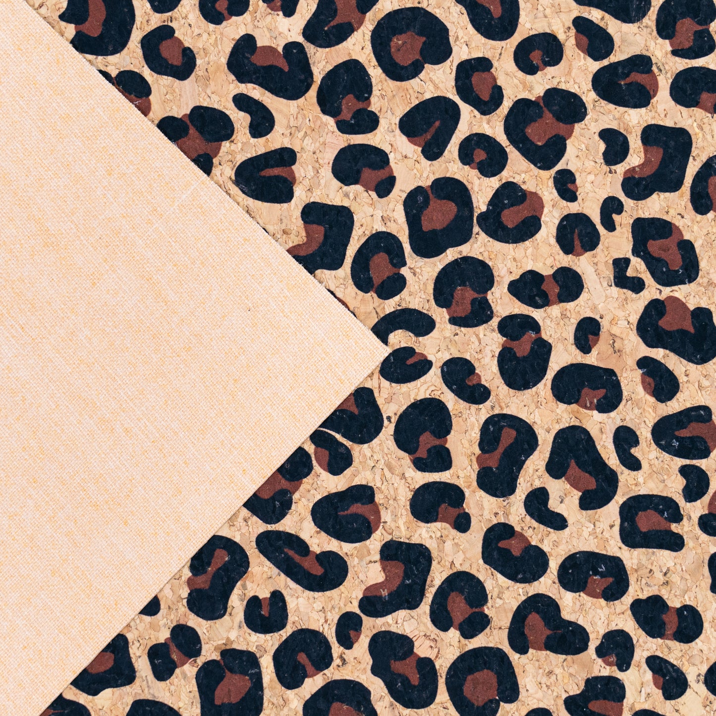Leopard Print Cork Fabric | Natural Cork with Animal Pattern COF-688