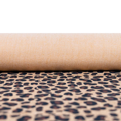 Leopard Print Cork Fabric | Natural Cork with Animal Pattern COF-688