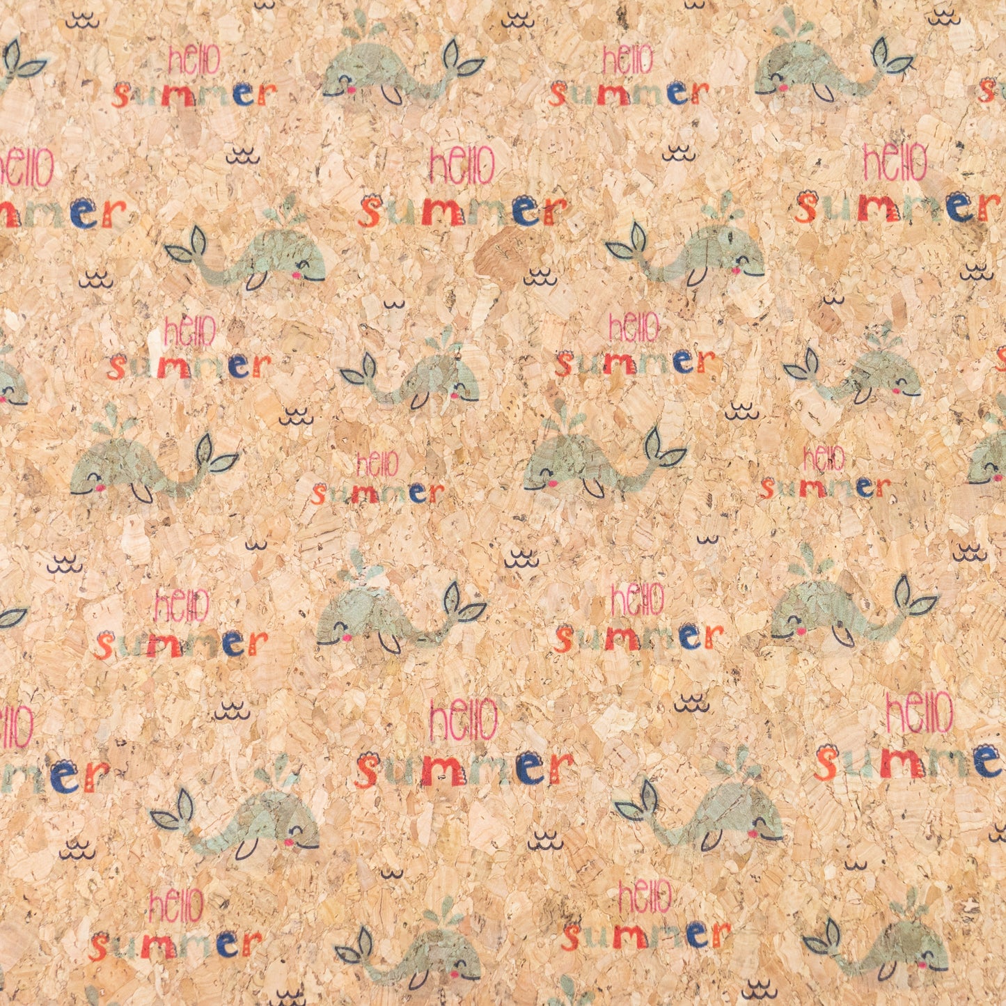 Summer Collection - Whale Summer Cork Fabric COF-25