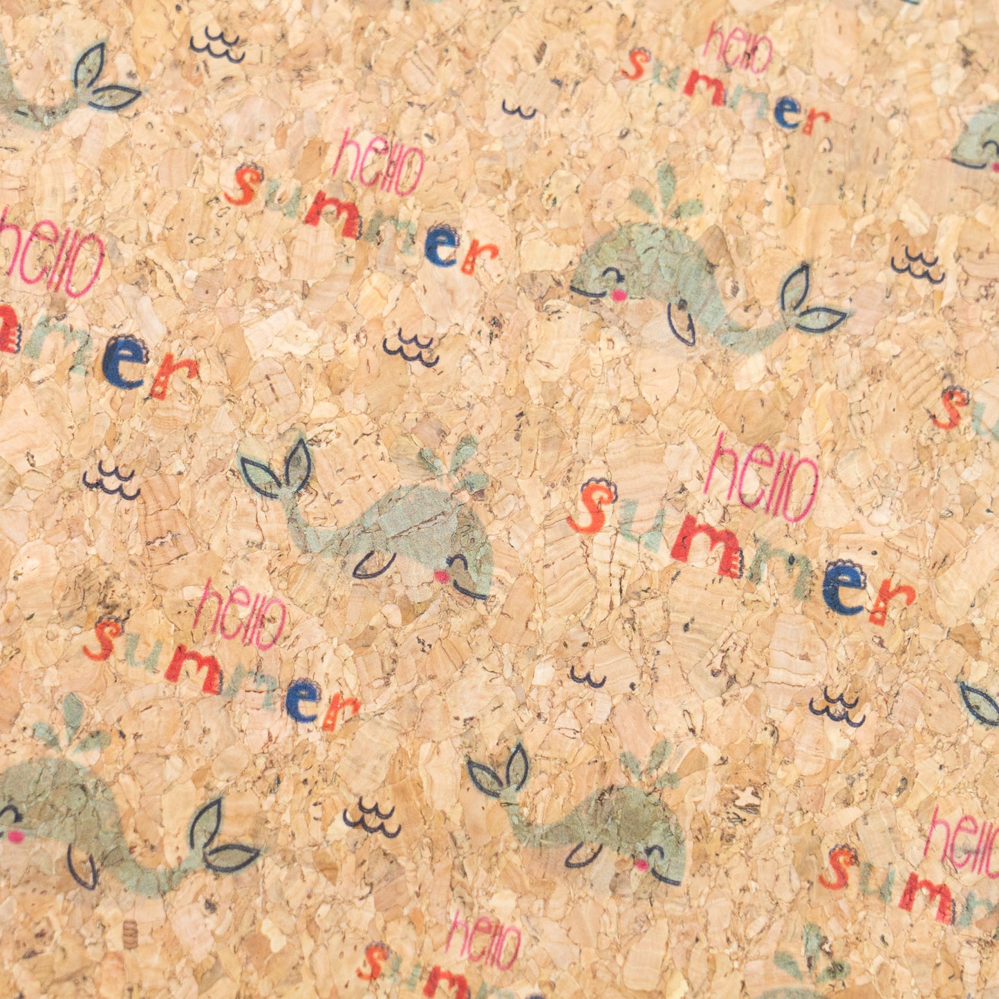 Summer Collection - Whale Summer Cork Fabric COF-25