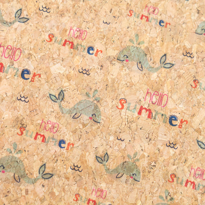 Summer Collection - Whale Summer Cork Fabric COF-25